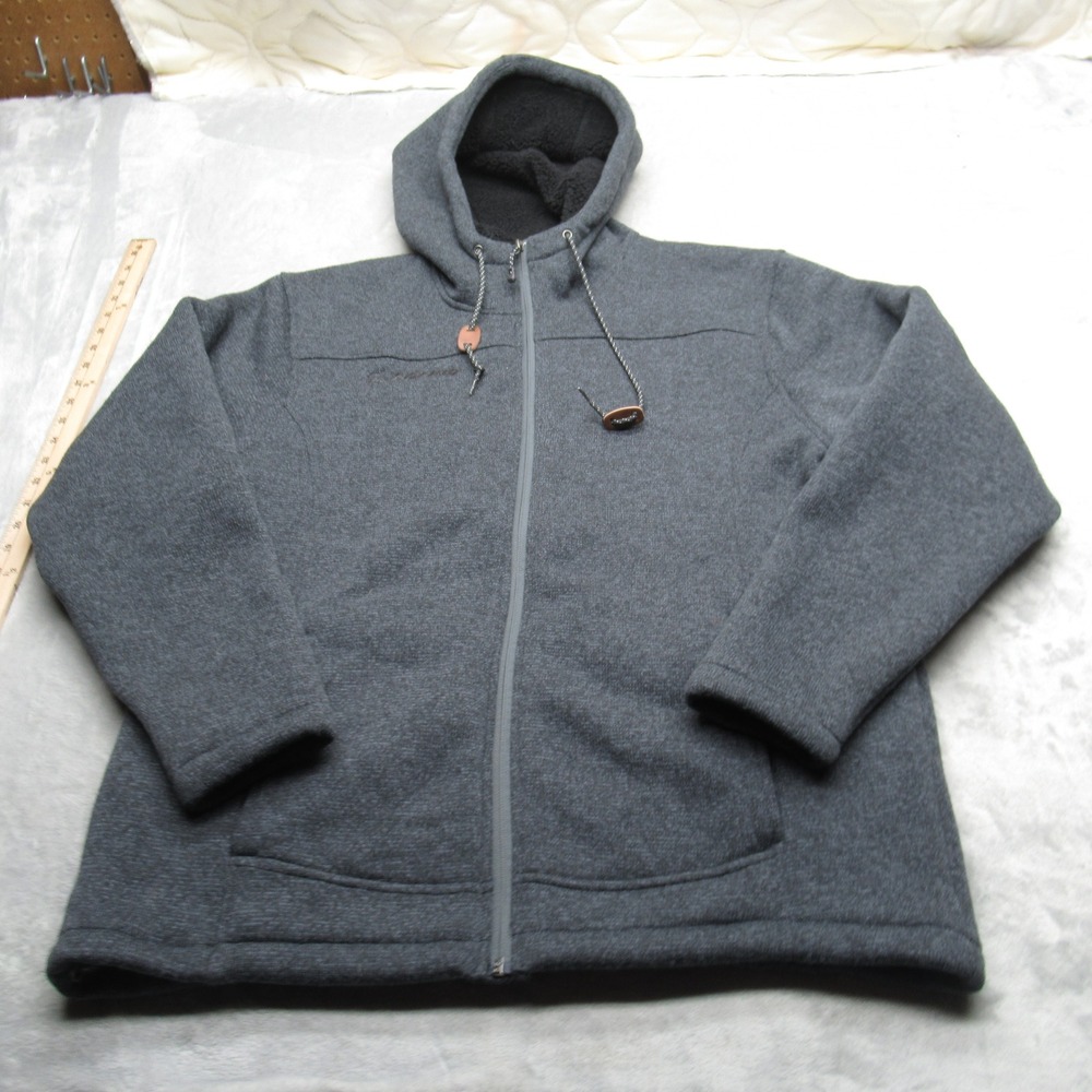 Boeing Jacket Mens Large Blue Hood Pockets Thick Fleece FullZip Employee Uniform